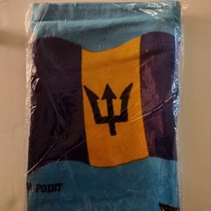 Island Map and Flag Towel- Barbados